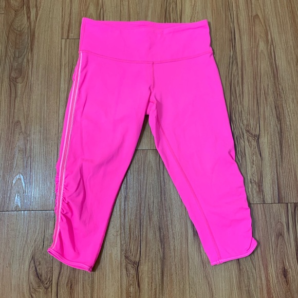 Lululemon Power Flow Pink Crop Leggings - Picture 2 of 7